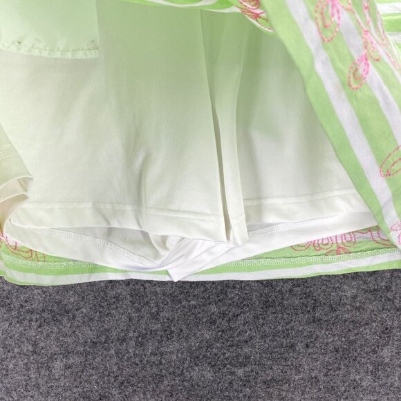 Lady Hagen Skirts Women's 12 Green White Striped Zip Lined Shorts Sport Cotton - Picture 3 of 9